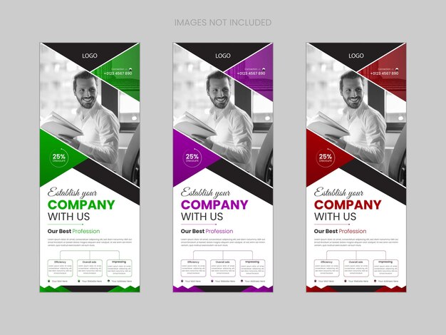Vector eenvoudige minimale zakelijke rollup banner sjabloon