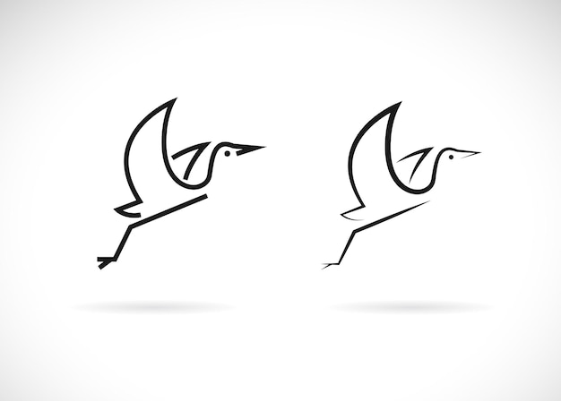 Вектор дизайна цапли на белом фоне. Птицы логотипы или значки. Легко редактируемые многослойные векторные иллюстрации. Дикие животные.