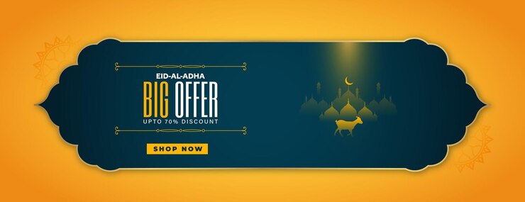 वेक्टर vector eid al adha islamic banner template with goat and mosque