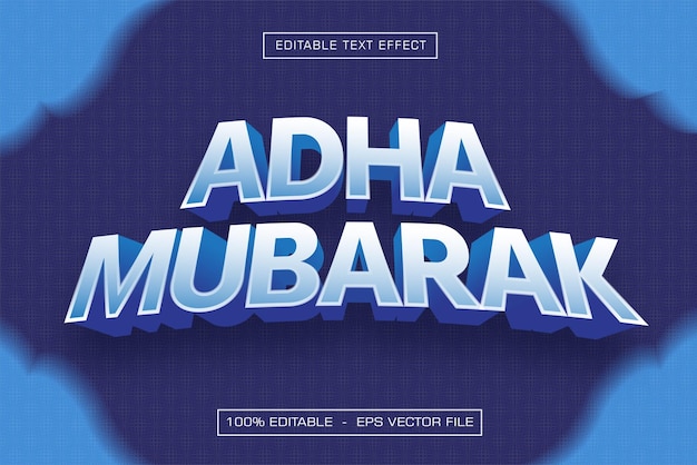 Vector Eid Al Adha tekst effect bewerkbaar met moderne lettertype stijl