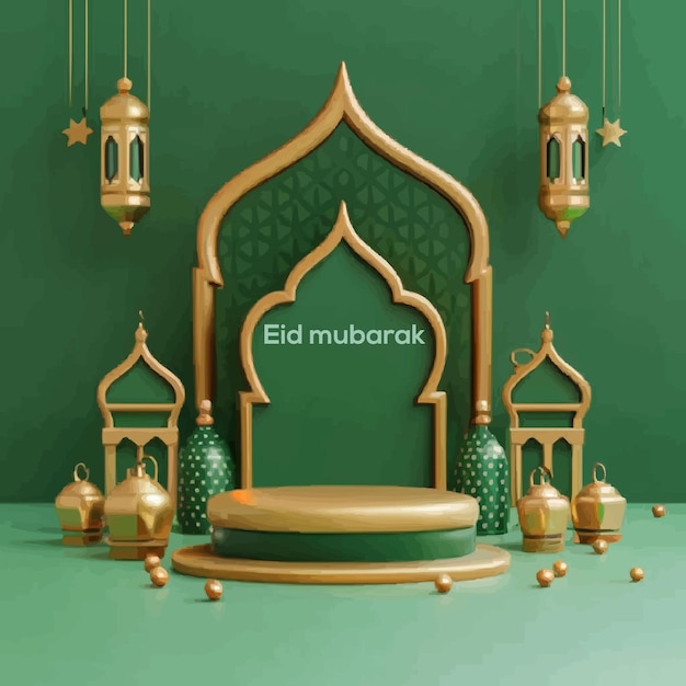 Vector Eid Mubarak colorful greeting template