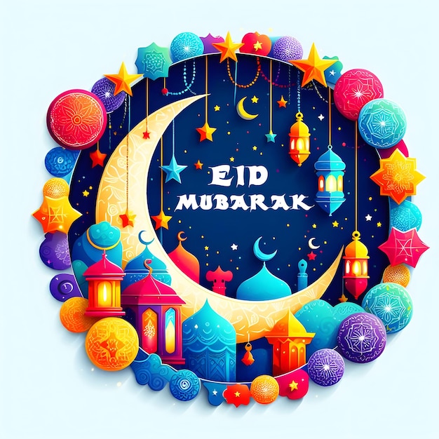 Vector Eid Mubarak festival Islamic greeting background