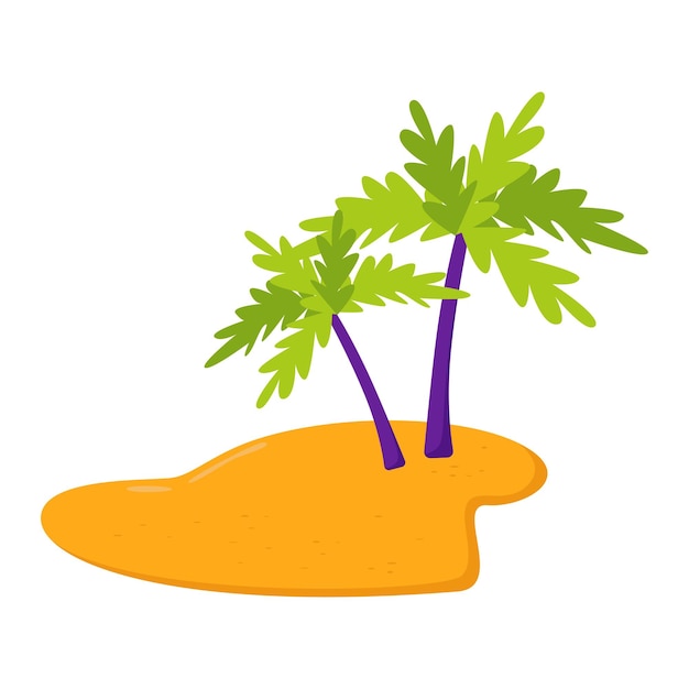 Vector eiland cartoon stijl palm