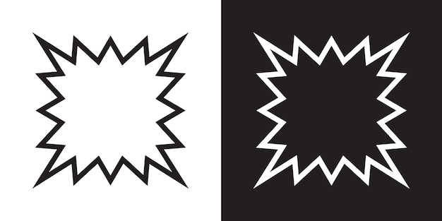 Icone di esplosione vettoriale in bianco e nero