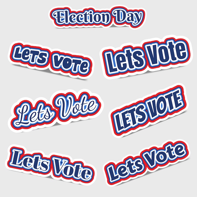 Vector vector election day sticker set collection