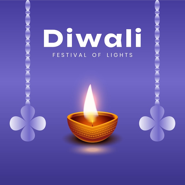 Vector elegant banner design of happy diwali indian festival template