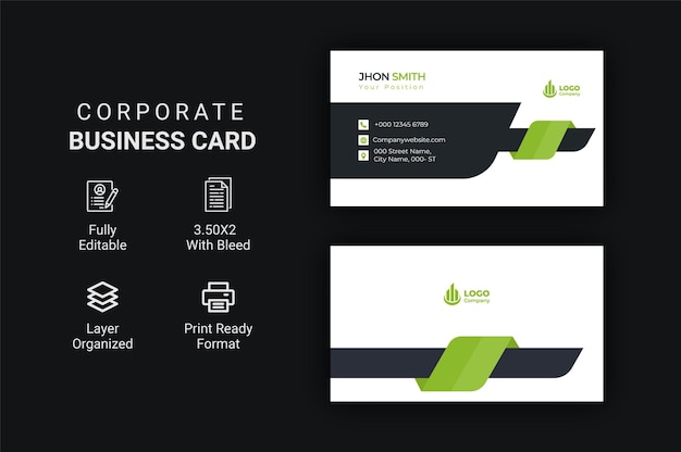 vector elegant creative corporate professional business card design template
