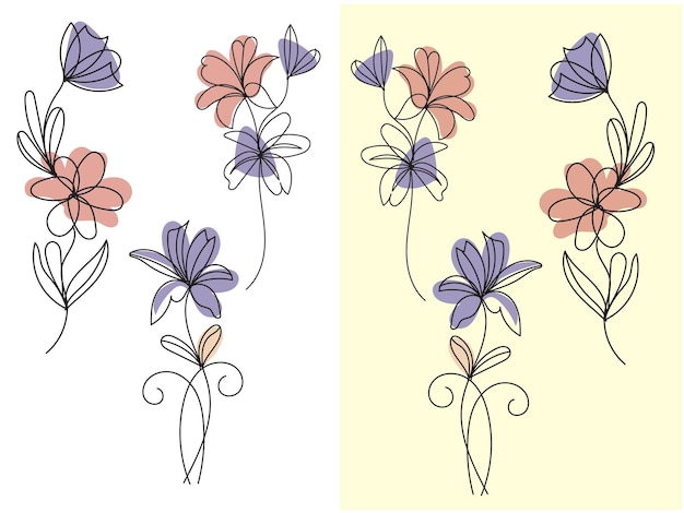 vector elegant decorative ornamental floral set