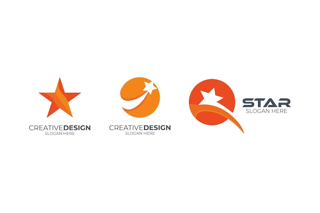 vector elegant fast star logo set