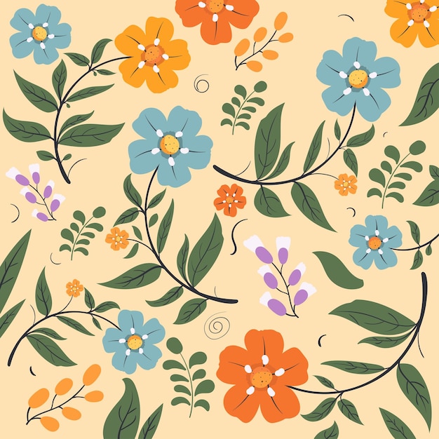 Vector elegant floral pattern in small colorful flowers seamless background