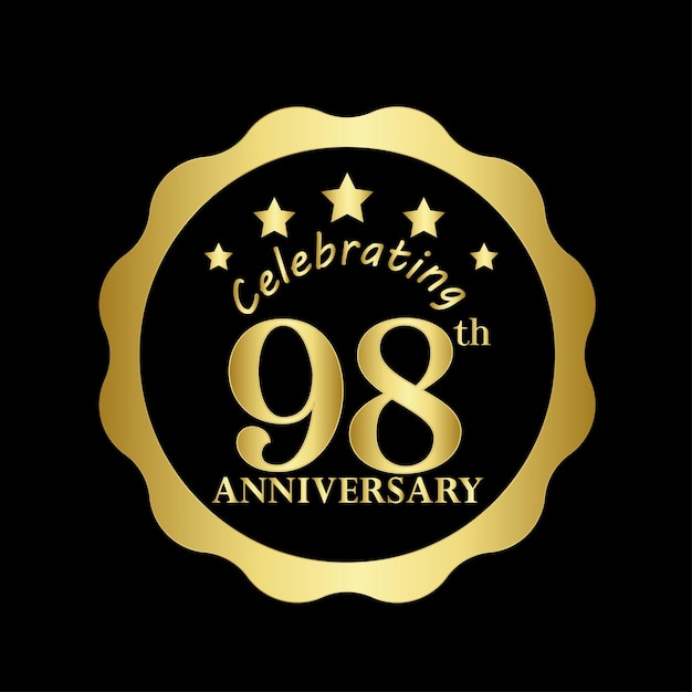 Vector Elegant Gold 98th Anniversary Logo Background