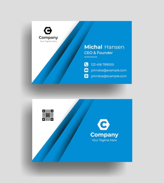 Vector elegant golden professional modern simple unique blue minimalist creative business card