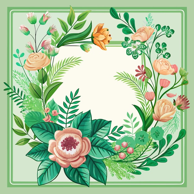 Vettore vectoriale elegante carta florale di design per matrimoni verde