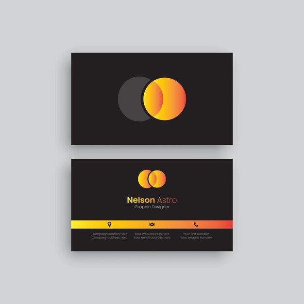 Vector elegant minimal black and white business card template