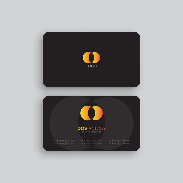 Vector vector elegant minimal business card template black