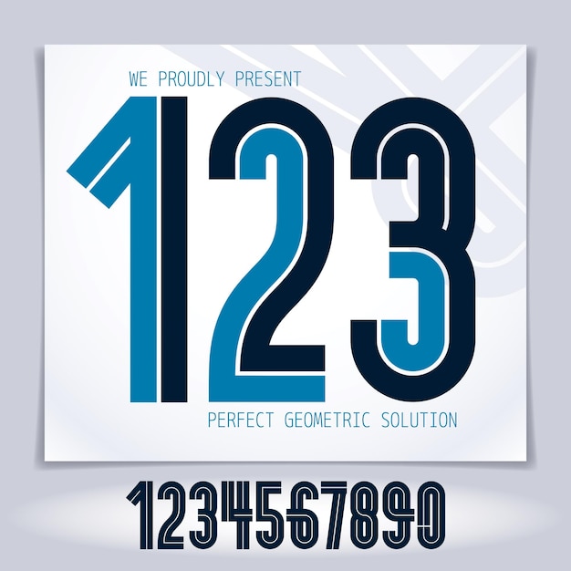 Vector elegant numbers collection made with white lines, can be used in poster art creation for social or commercial announcement