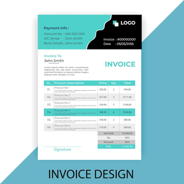 Vector vector elegant vector invoice template design