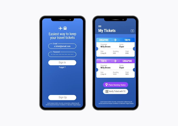 Vector vector elektronisch treinticket mobiel.