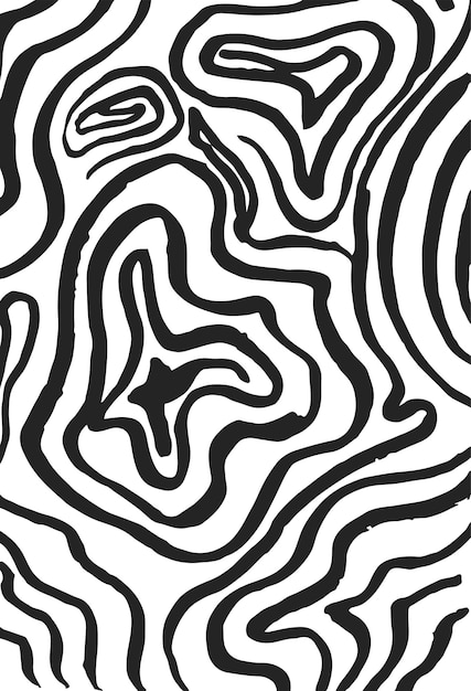 Vector element achtergrond Abstracte futuristische achtergrond van strepen gebogen zwarte en witte lijnen