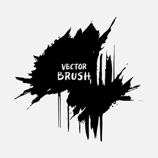 Vector vector element a black grunge hand painted stroke brush