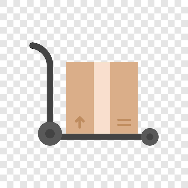 Vector element of Carton box with cart