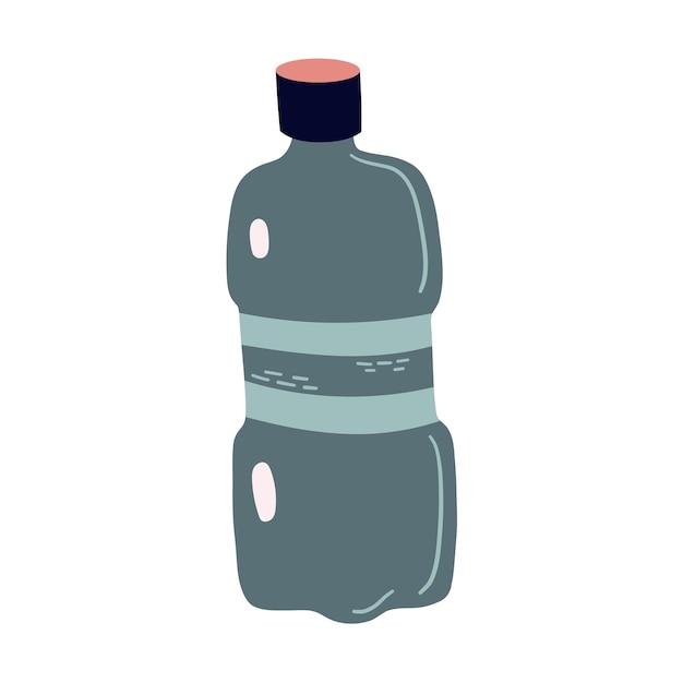 Vector element Flat Plastic Bottle for water