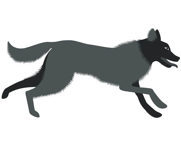 Vector vector element in flat style of running dog