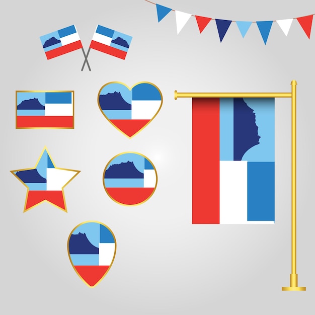 vector elementen collectie van Sabah staat Maleisië ster pool vlag hart vlag vormen