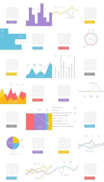 Vettore elementi vettoriali di infografica e interfaccia utente