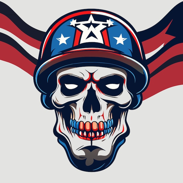 Vector Elements for USA Flag Skulls