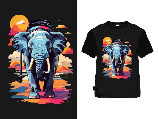 Vector Elephant abstract tshirt design