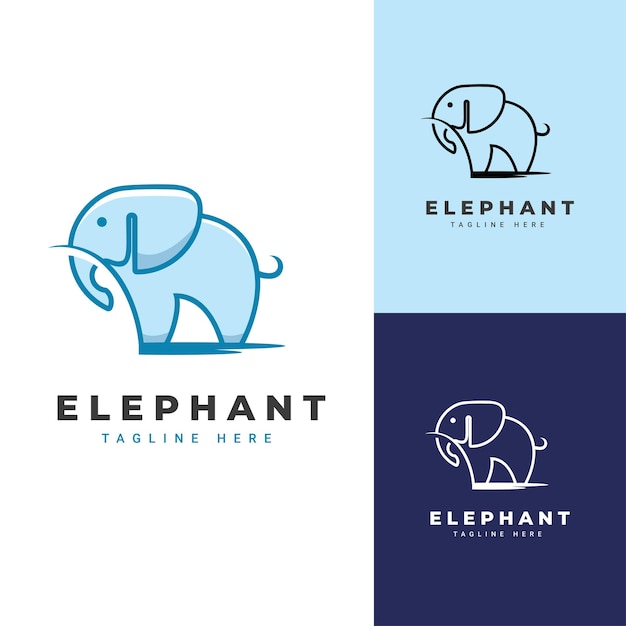 Vector elephant logo vector illustrator design template