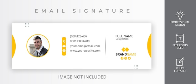 vector email signature corporate design and professional social media banner template