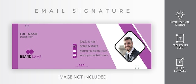 vector email signature corporate design and professional social media banner template