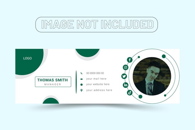 Vector email signature design or email personal social media cover template