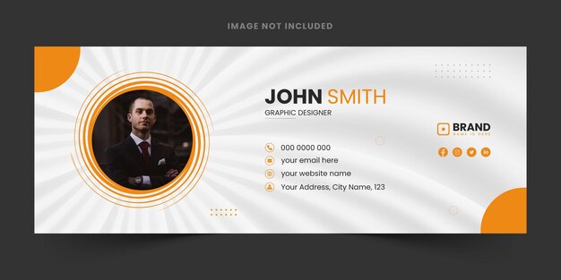 Vector Email Signature Design and Personal Social Media Cover Design Template