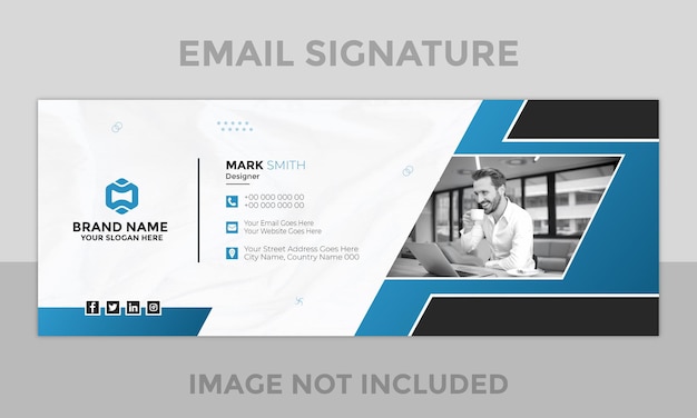 Vector vector email signature footer or template design and social cover template