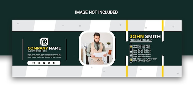 Vector vector email signature template design or email footer and facebook cover template