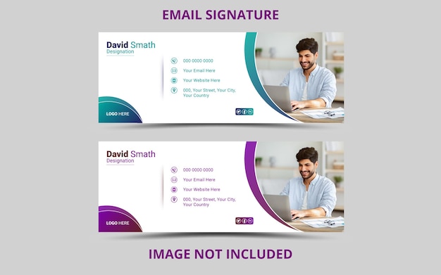 Vector email signature template design or email footer template design