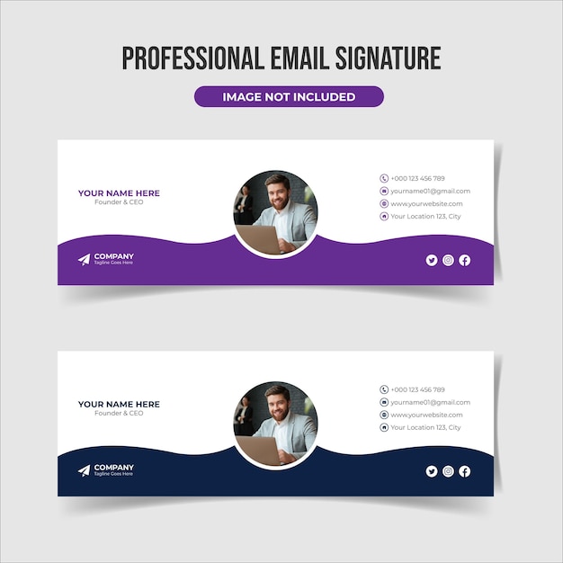 Vector vector email signature template design or facebook cover template