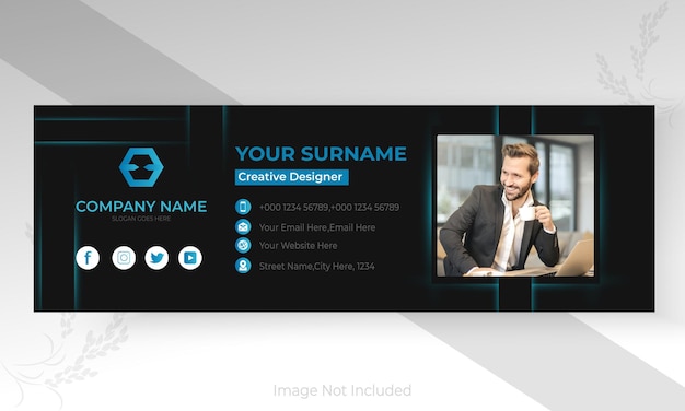 Vector email signature template design