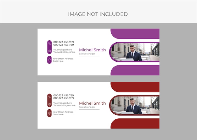 vector email signature template or email footer and personal social media cover design