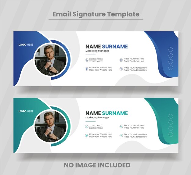 ベクトルメールサインテンプレート (Vector Email Signature Template) またはメールフッター (Email Footer) と個人向けのソーシャルメディアカバーデザイン