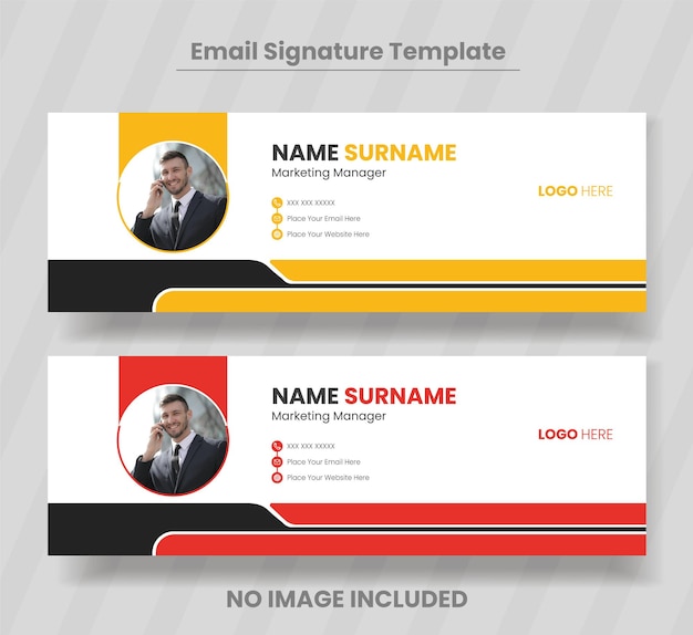 ベクトルメールサインテンプレート (Vector Email Signature Template) またはメールフッター (Email Footer) と個人向けのソーシャルメディアカバーデザイン