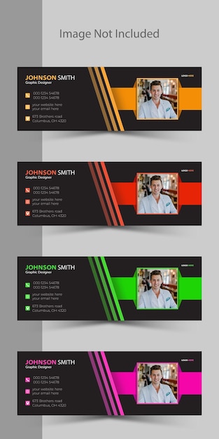 Шаблон векторной подписи электронной почты или подножка электронной почты и личный дизайн обложки социальных сетей