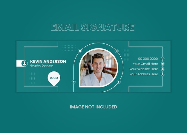 Vector email signature template or email footer and social cover