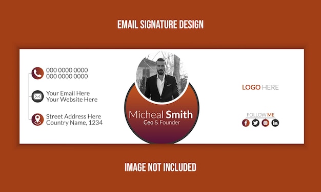 Vector email signature template and personal social media cover design