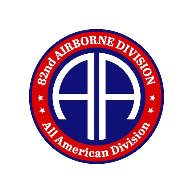 Vector embleem en zegel van de 82nd Airborne Division Tactical unit van het Amerikaanse leger All American