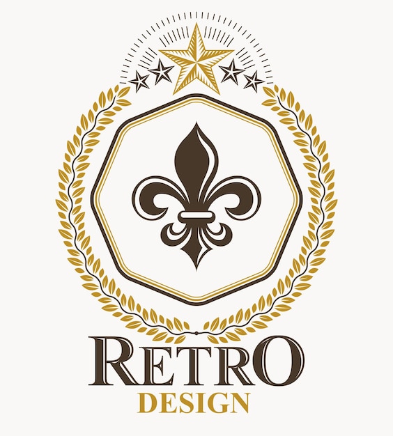 Vector embleem, vintage heraldische ontwerp.