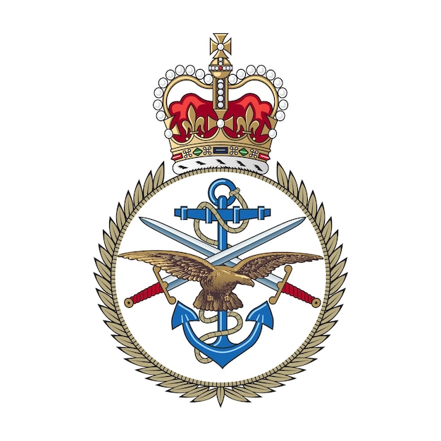 Emblema vettoriale delle forze armate britanniche e del ministero della difesa del regno unito